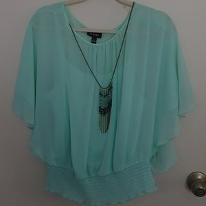 Turquouise Chiffon Blouse